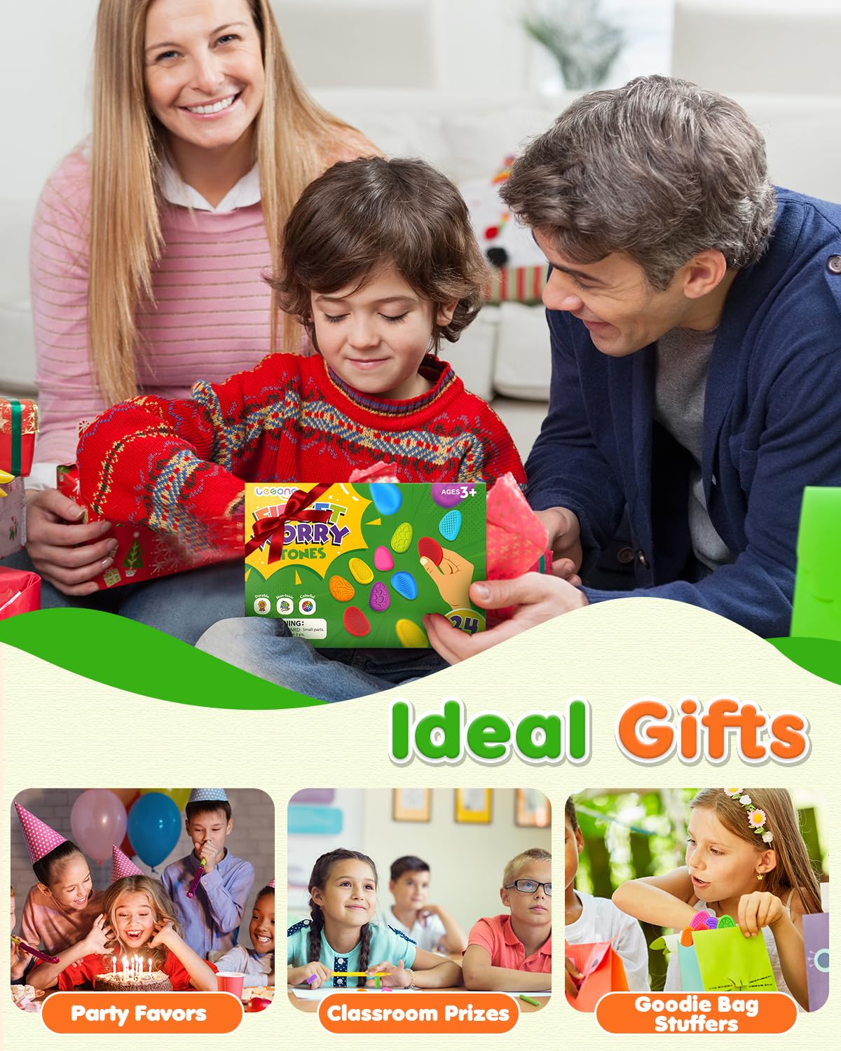 LESONG Easter basket fillers featuring 24 stones for playful relief
