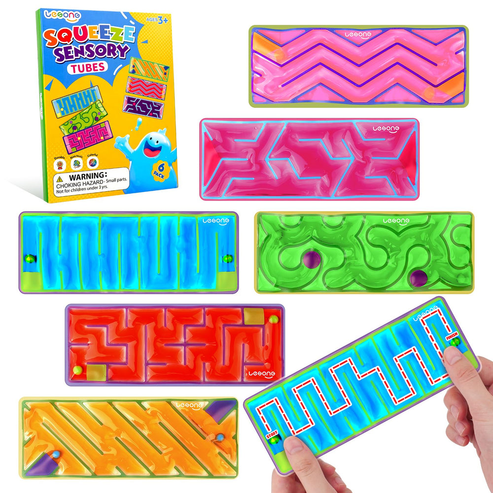 LESONG squishy sensory fidget maze six-pack for calm and improved focus