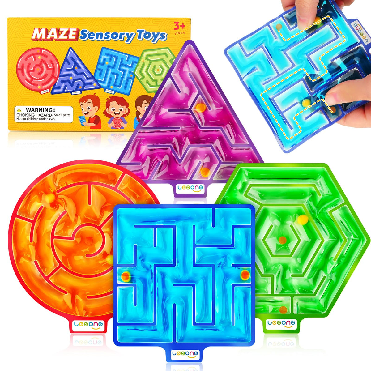 LESONG squishy toys 4-pack maze sensory toy aids focus and calm during study