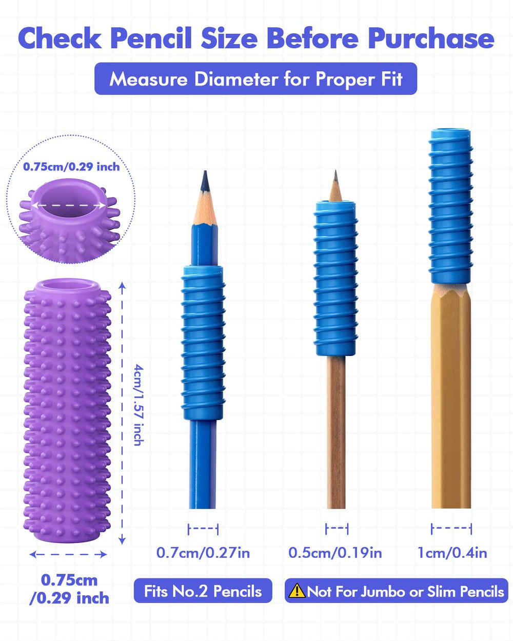 LESONG textured pencil grips with 8 colors for calm, focused writing