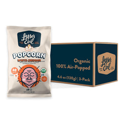 Lesserevil No Cheese Popcorn pack of 3 bags offers convenient portions for on-the-go snacking.