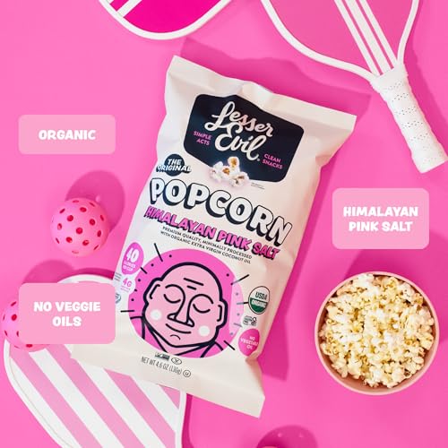 Lesserevil popcorn in a kitchen scene suggesting simple, satisfying snack moments.