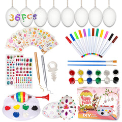 LessMo Easter egg decorating kit contents for creative kids adventures.