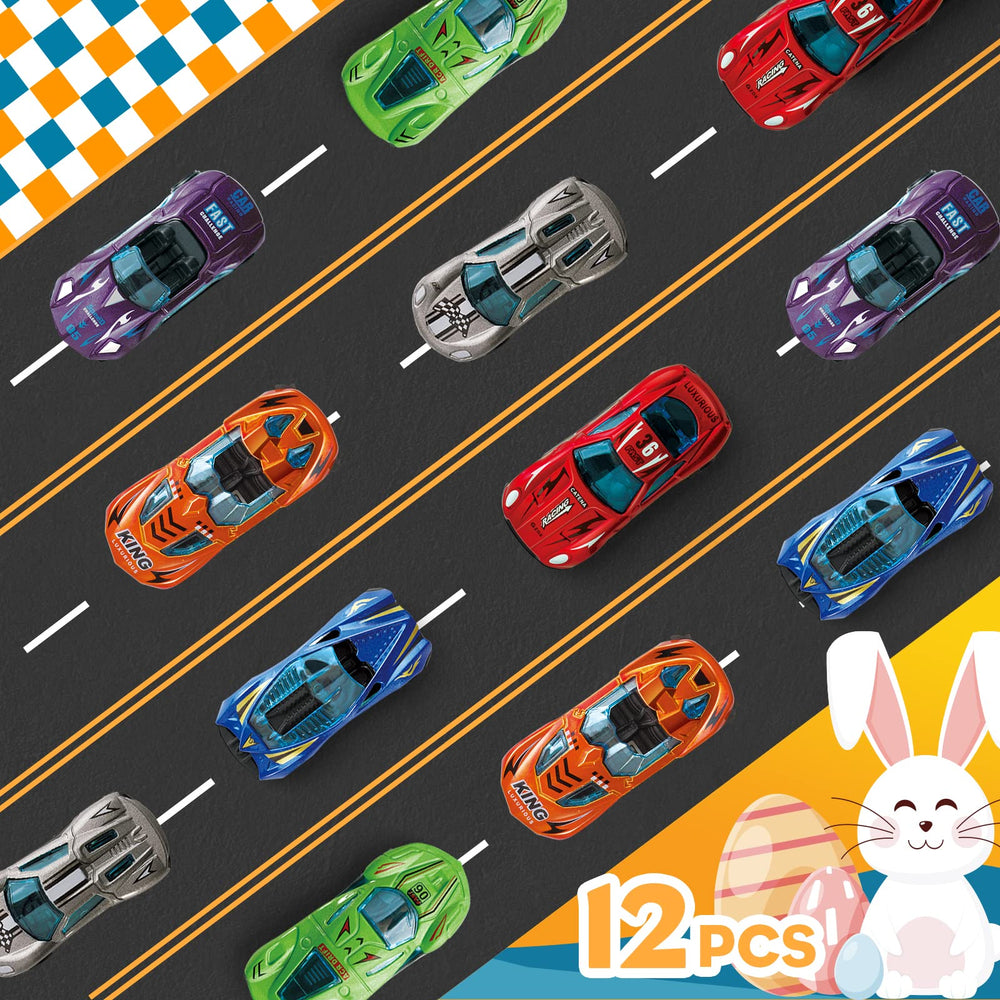 Letapapa die-cast cars inside eggs spark friendly sharing and competition.