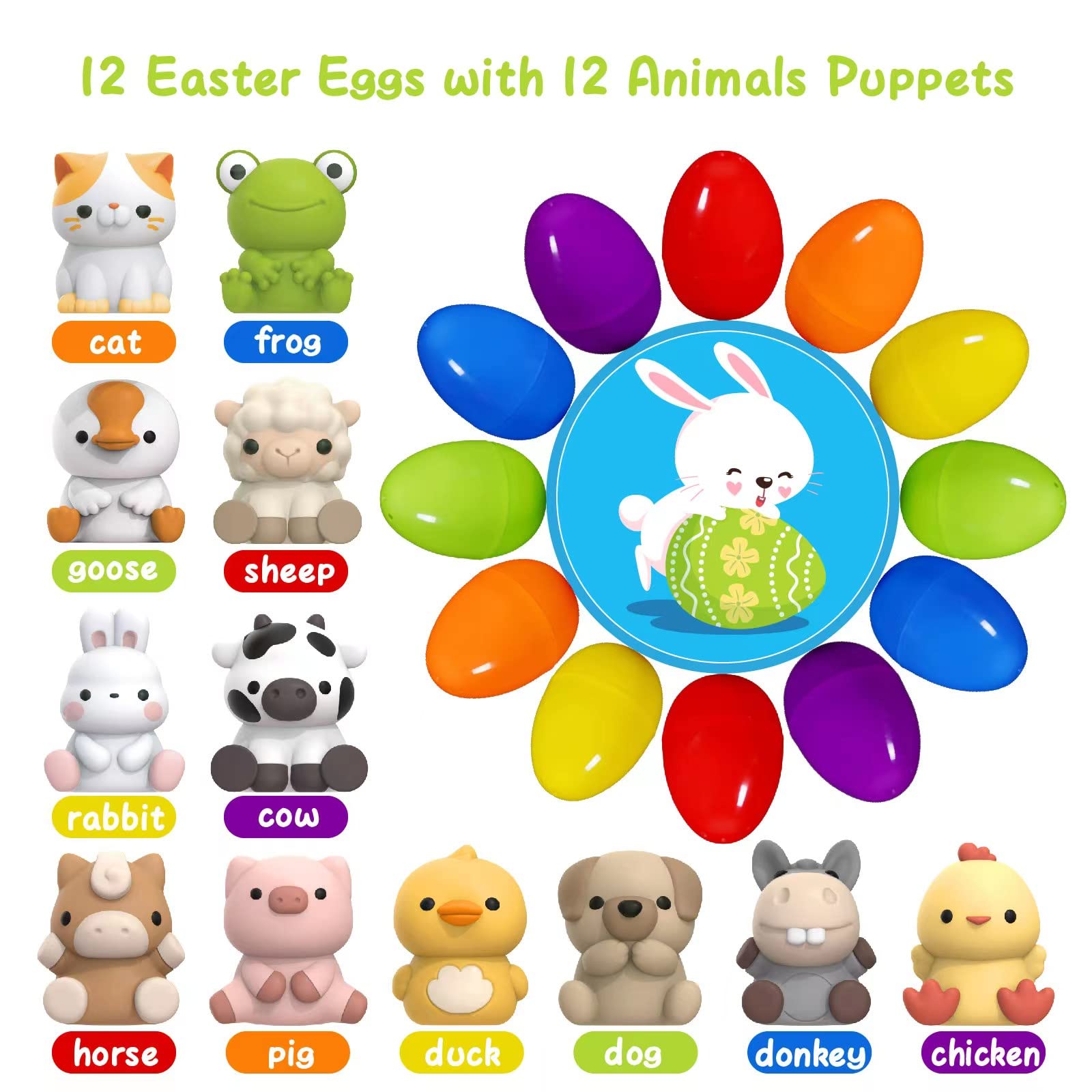 Letapapa fillable eggs revealing puppets inside for surprises.