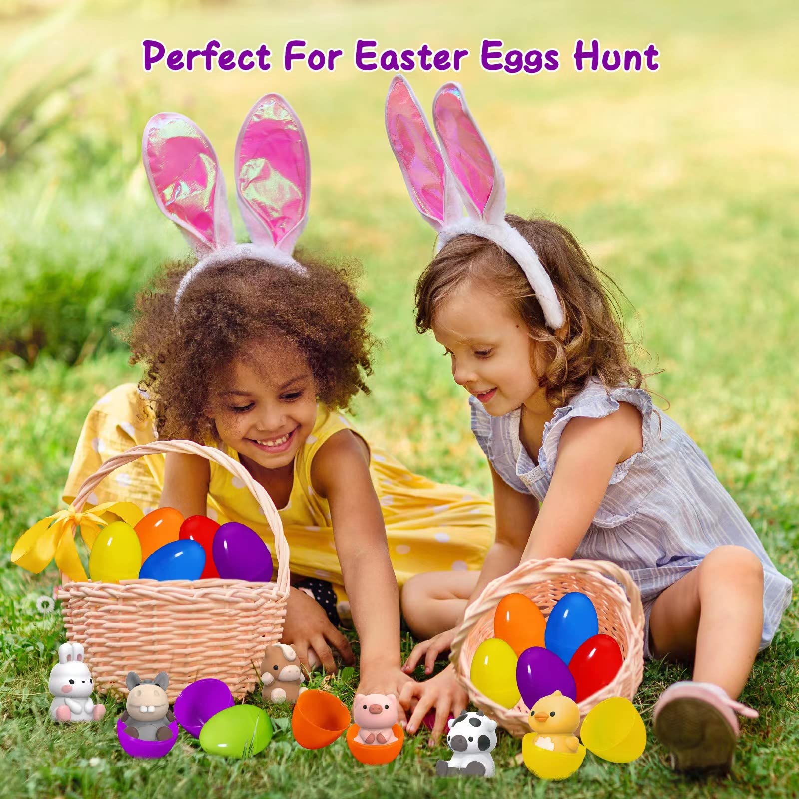 Letapapa Easter hunt baskets filled with eggs and puppets.