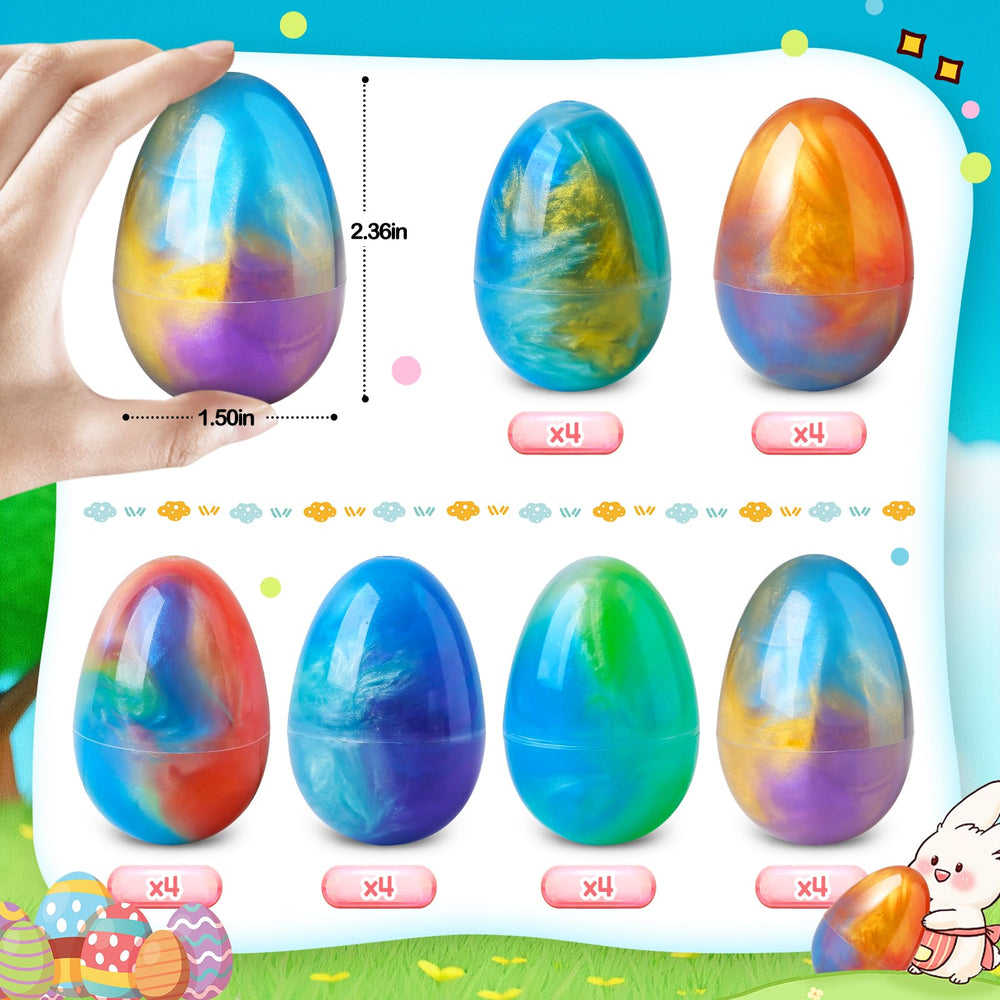 Letapapa galaxy slime colors inside eggs, ideal for color mixing play.