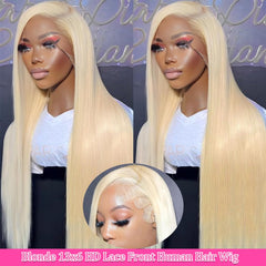 LETMIEO 613 lace front wig side view showing dense blonde fullness