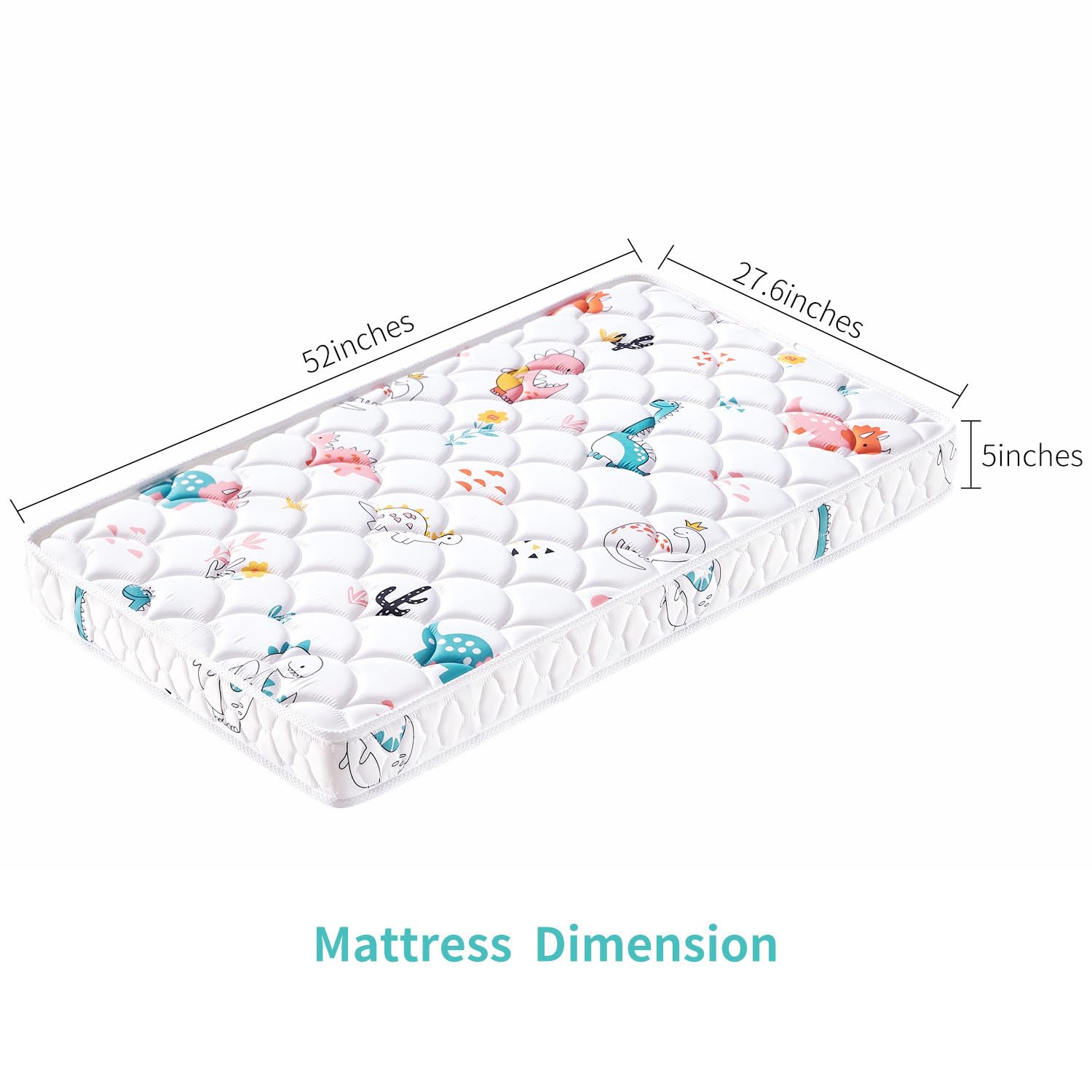 Letmxiu Premium 5-inch crib mattress in crib highlights snug fit and plush quiet nights