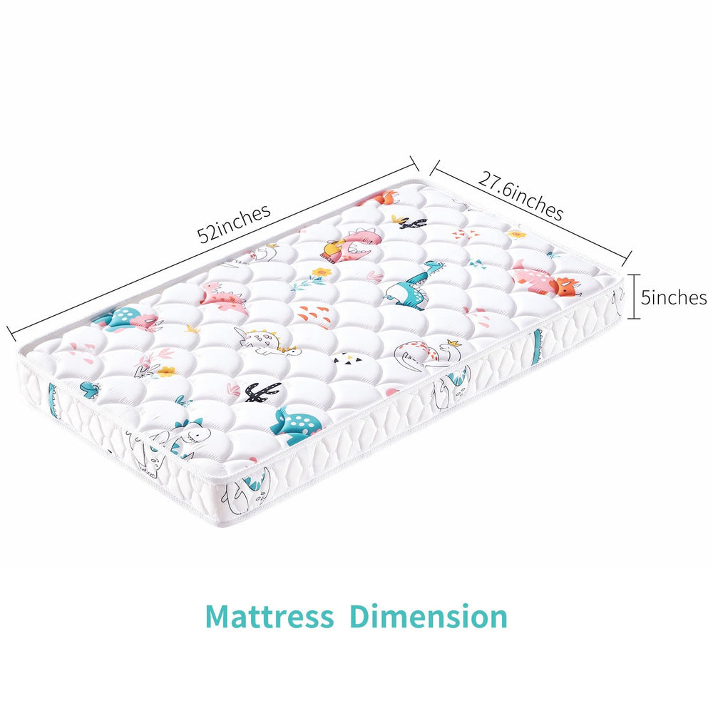 Letmxiu Premium 5-inch crib mattress in crib highlights snug fit and plush quiet nights