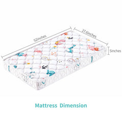 Letmxiu Premium 5-inch crib mattress in crib highlights snug fit and plush quiet nights