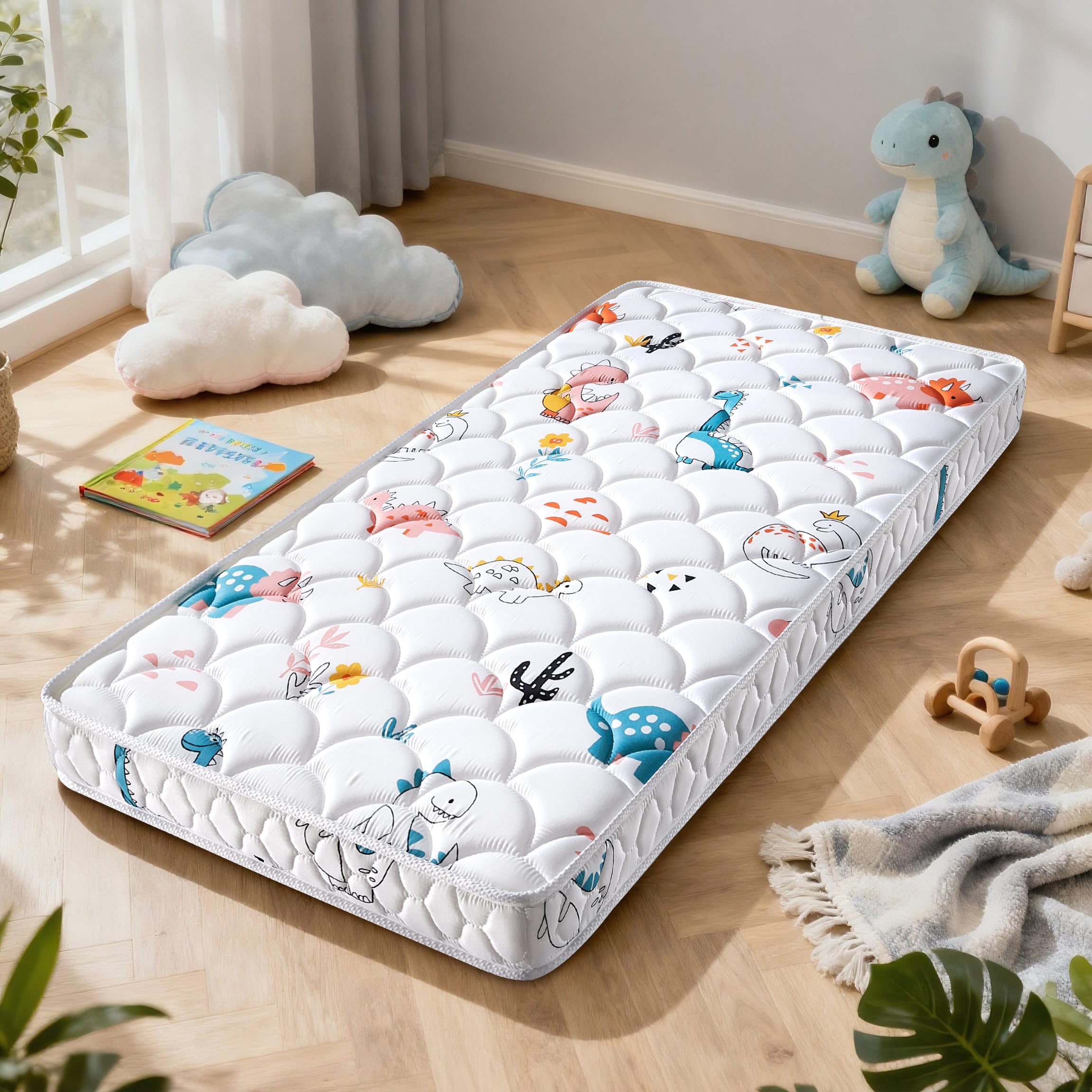 Letmxiu Premium 5-inch crib mattress side angle demonstrates stability for evolving sleep arrangements
