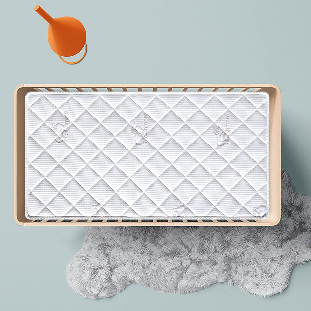 Letmxiu premium crib mattress unpacking scene illustrates quick rebound after unboxing.