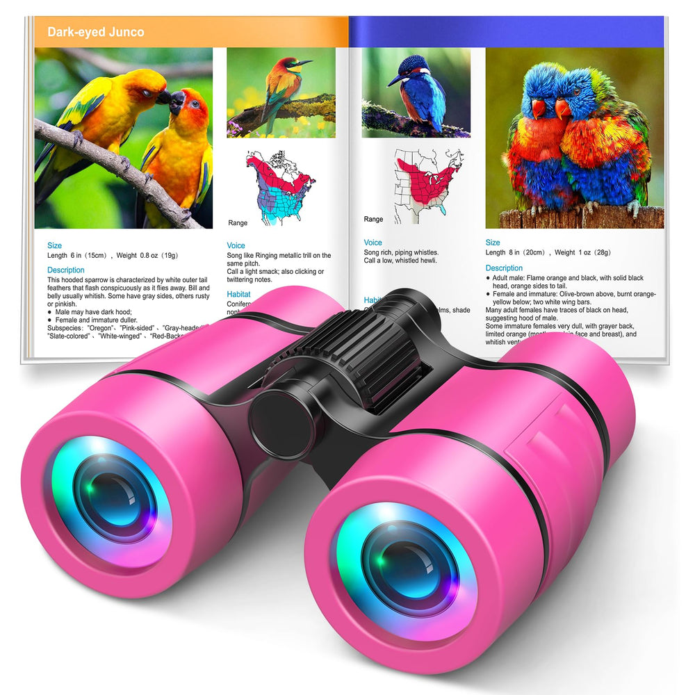 LET'S GO! Kids binoculars for bird watching outdoors, boosting curiosity.