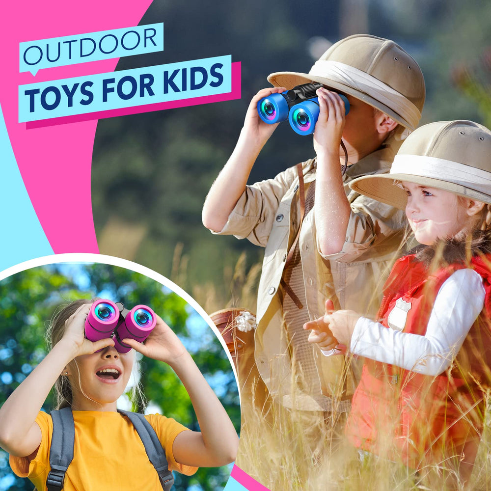 LET'S GO! Lightweight kid-friendly binoculars for hiking explorations.