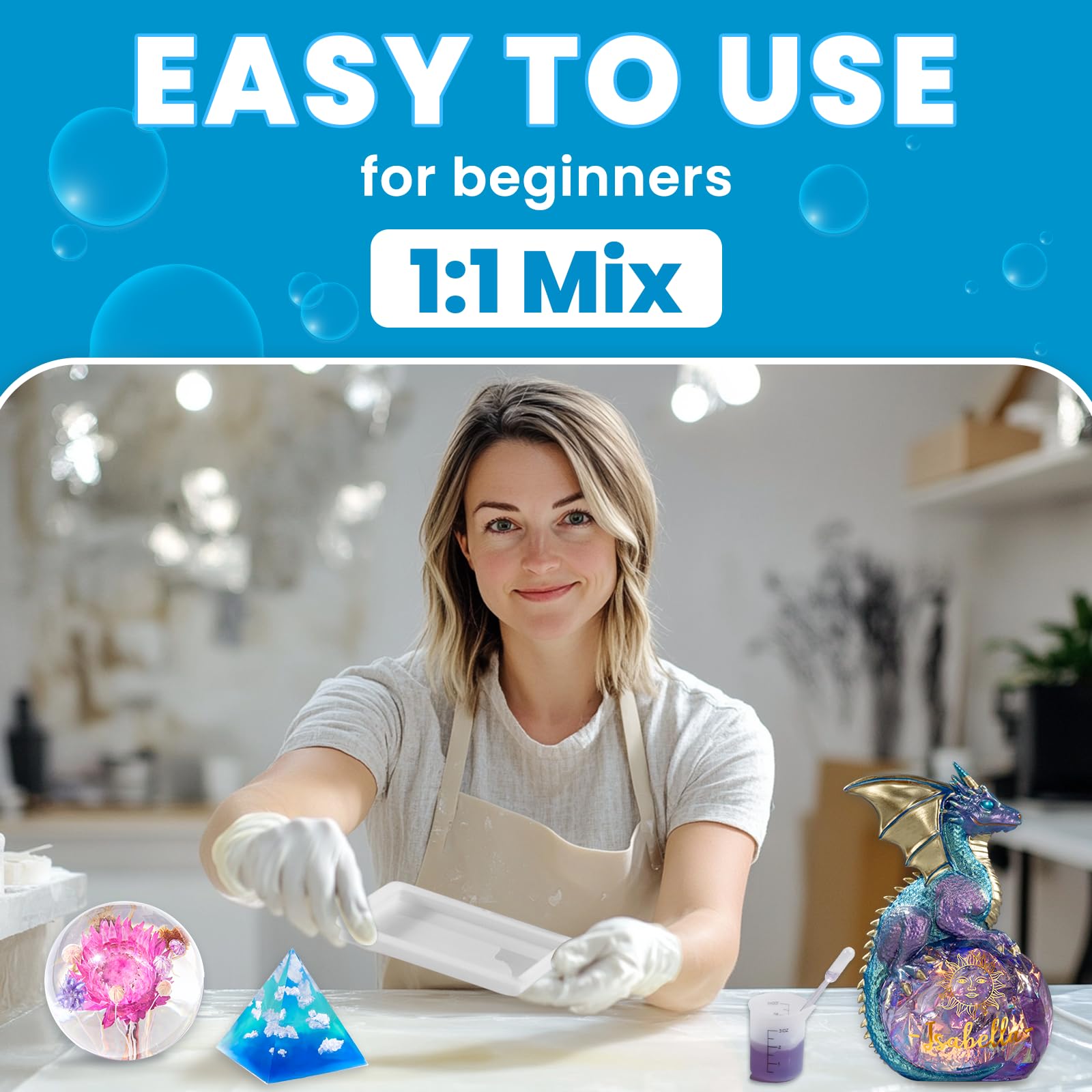 LET'S RESIN cures in 24 hours to a durable high-gloss finish
