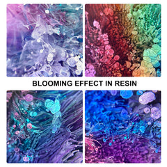 Vibrant LET'S RESIN alcohol ink set designed for depth and transparency control.