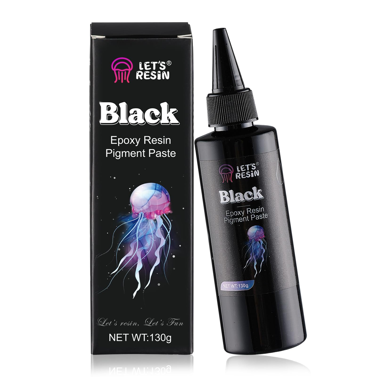 Let's Resin Black Pigment Paste bottle pour for precise color control in resin projects.