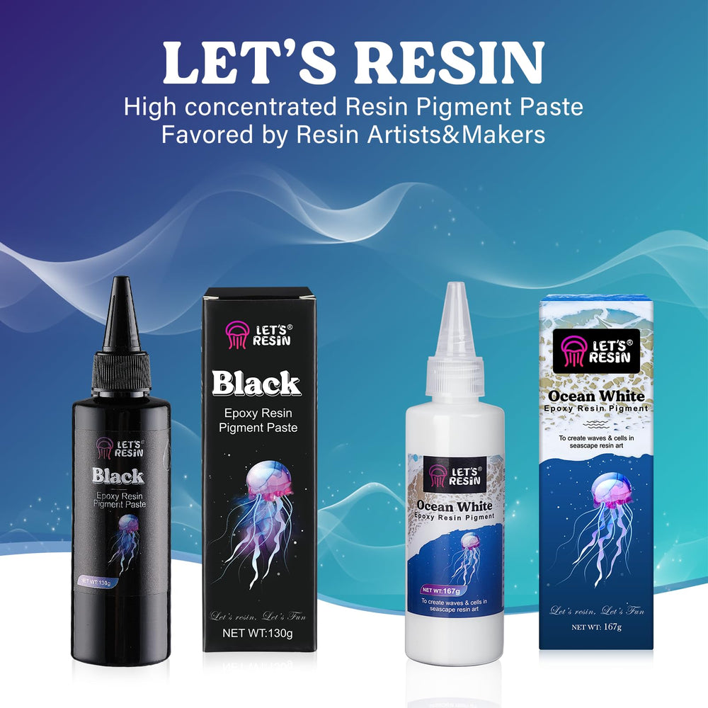 Let's Resin Black Pigment Paste final finish showcases deep black richness.
