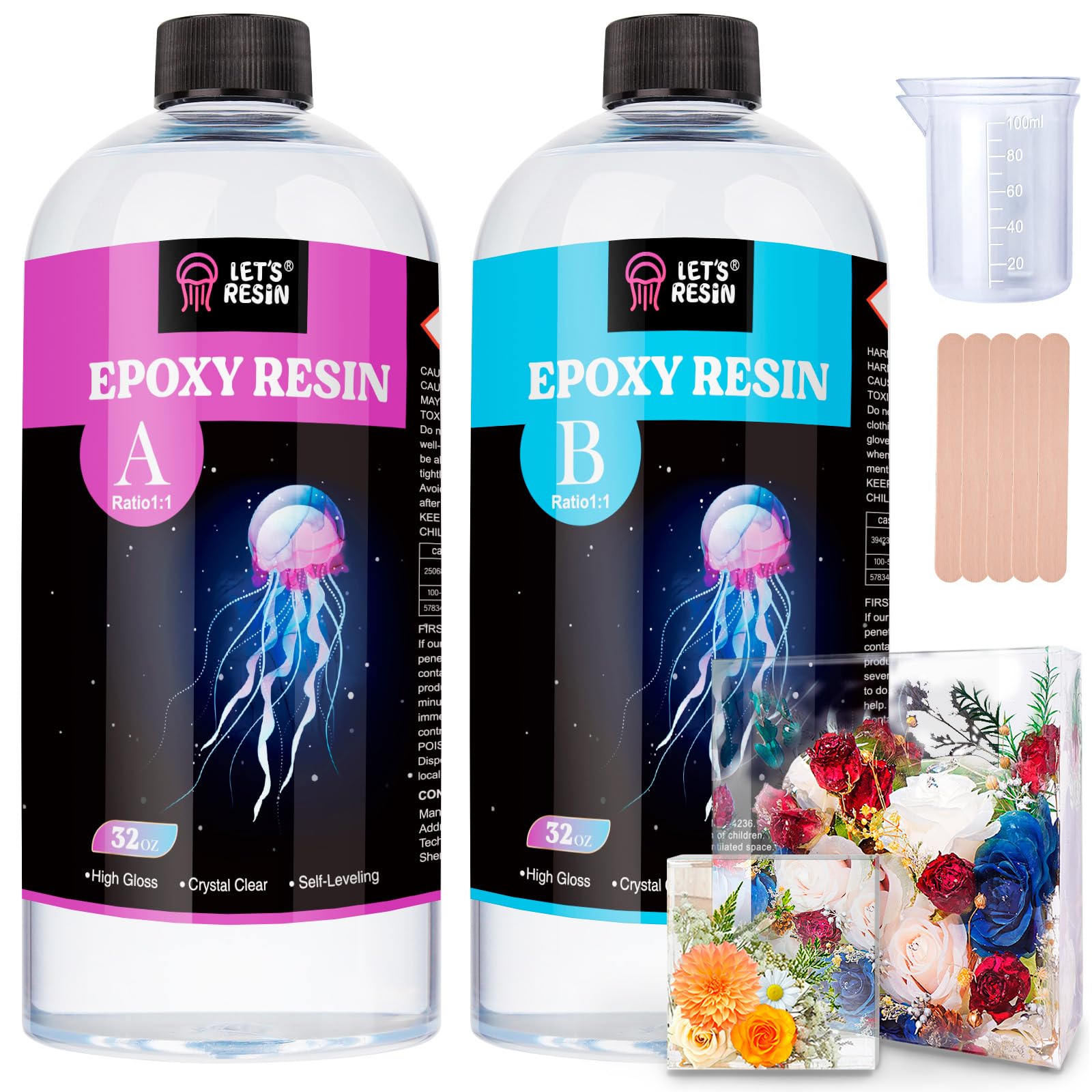 LET'S RESIN bubble-free resin offers crystal clarity for jewelry and crafts