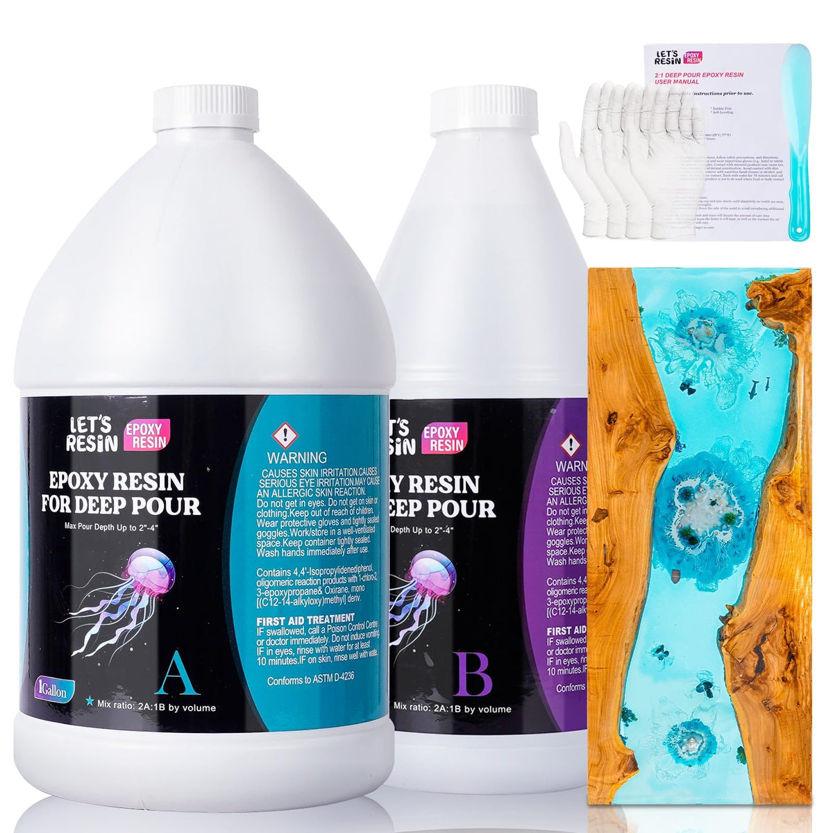 LET'S RESIN deep pour resin pour for large-scale projects and river tables.