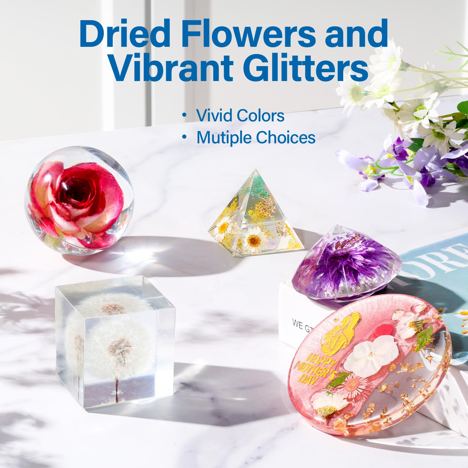 LET'S RESIN dried flowers pack adding real botanicals for natural resin jewelry