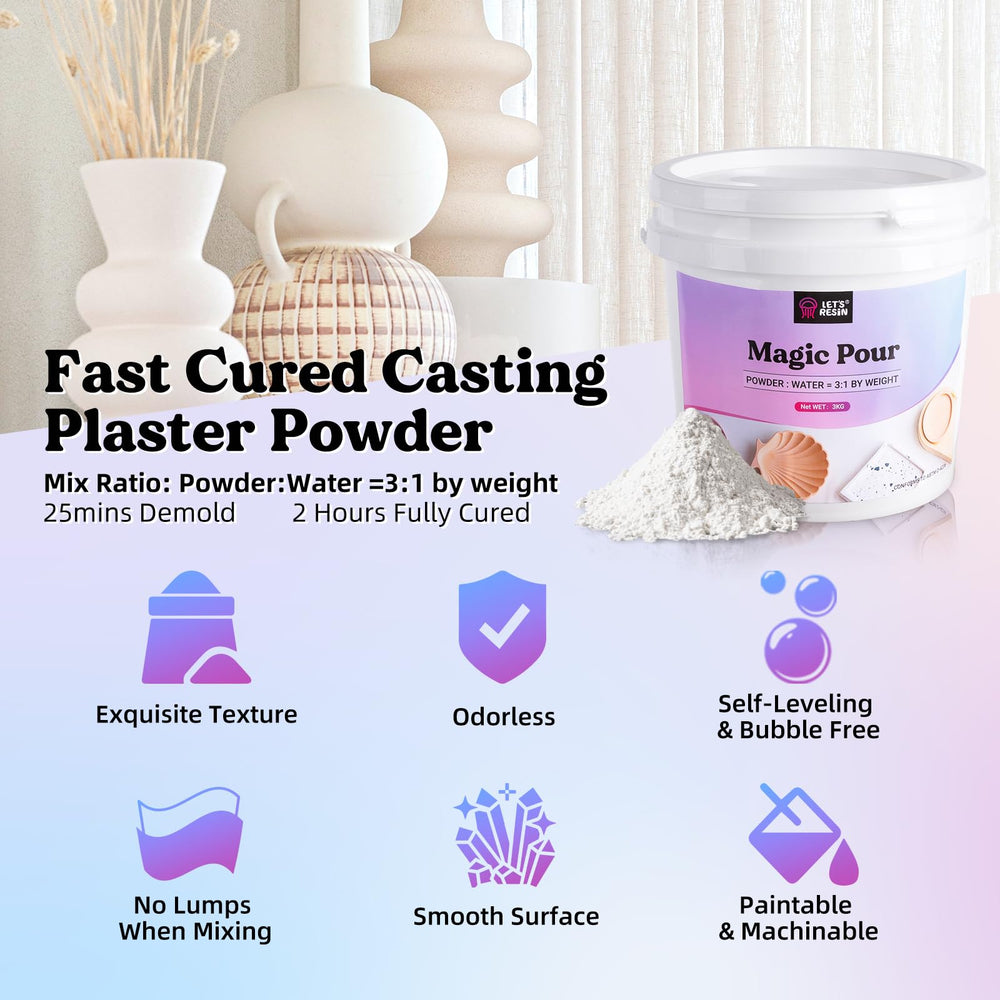 LET'S RESIN resin casting powder easy mix beginner friendly for fast setup.