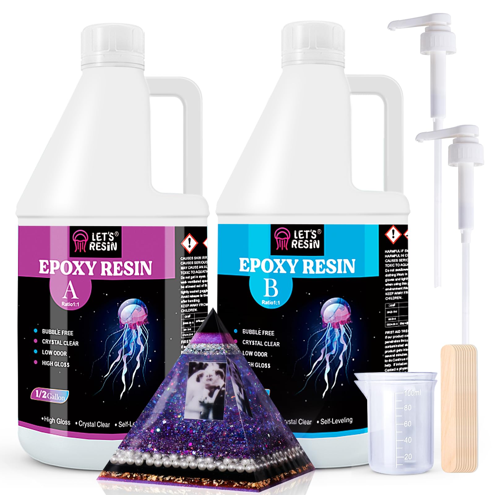 LET'S RESIN epoxy resin kit bubble-free for crystal-clear 1-gallon casting