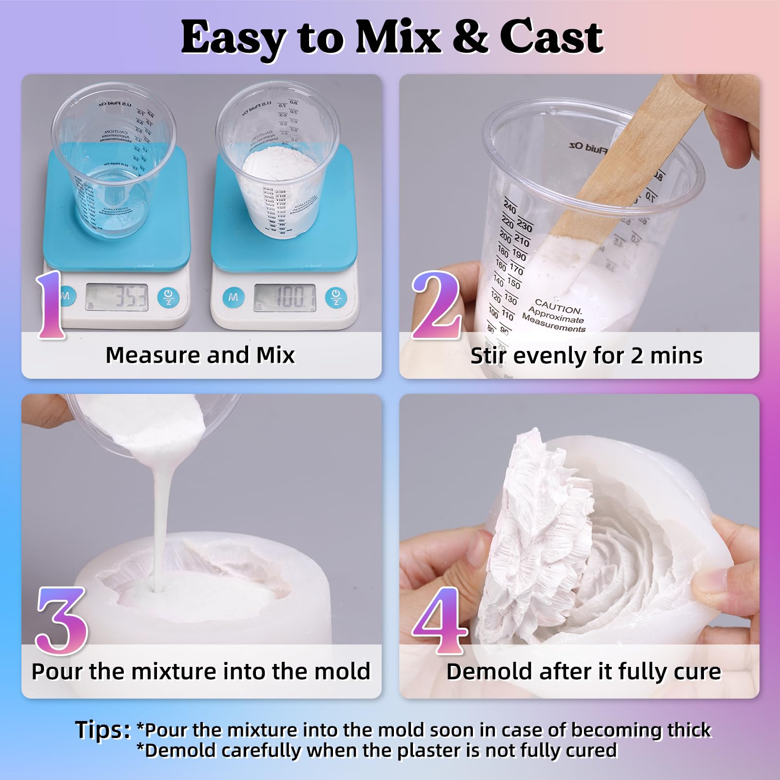 LET'S RESIN resin powder versatile for coasters, candle holders, and decorative pieces.