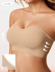 LetsJoli bandeau bra interior silicone grip for secure non-slip wear