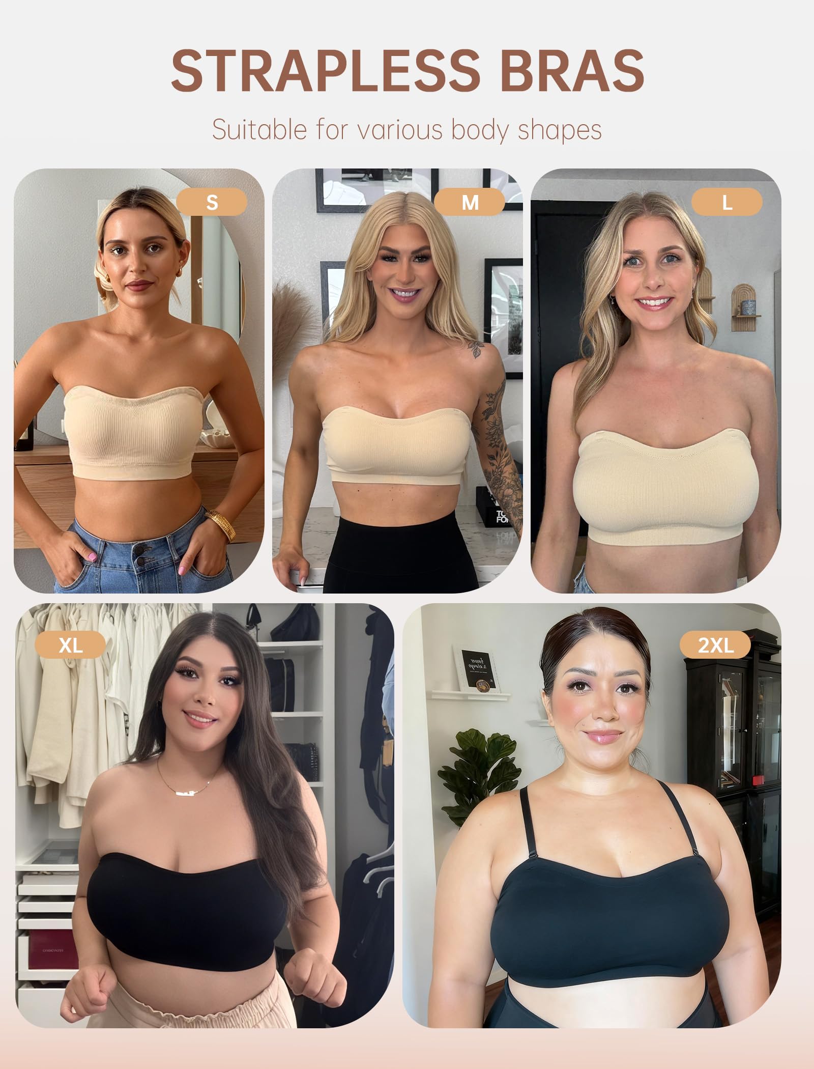 LetsJoli size range S to 2XL accommodates diverse body shapes