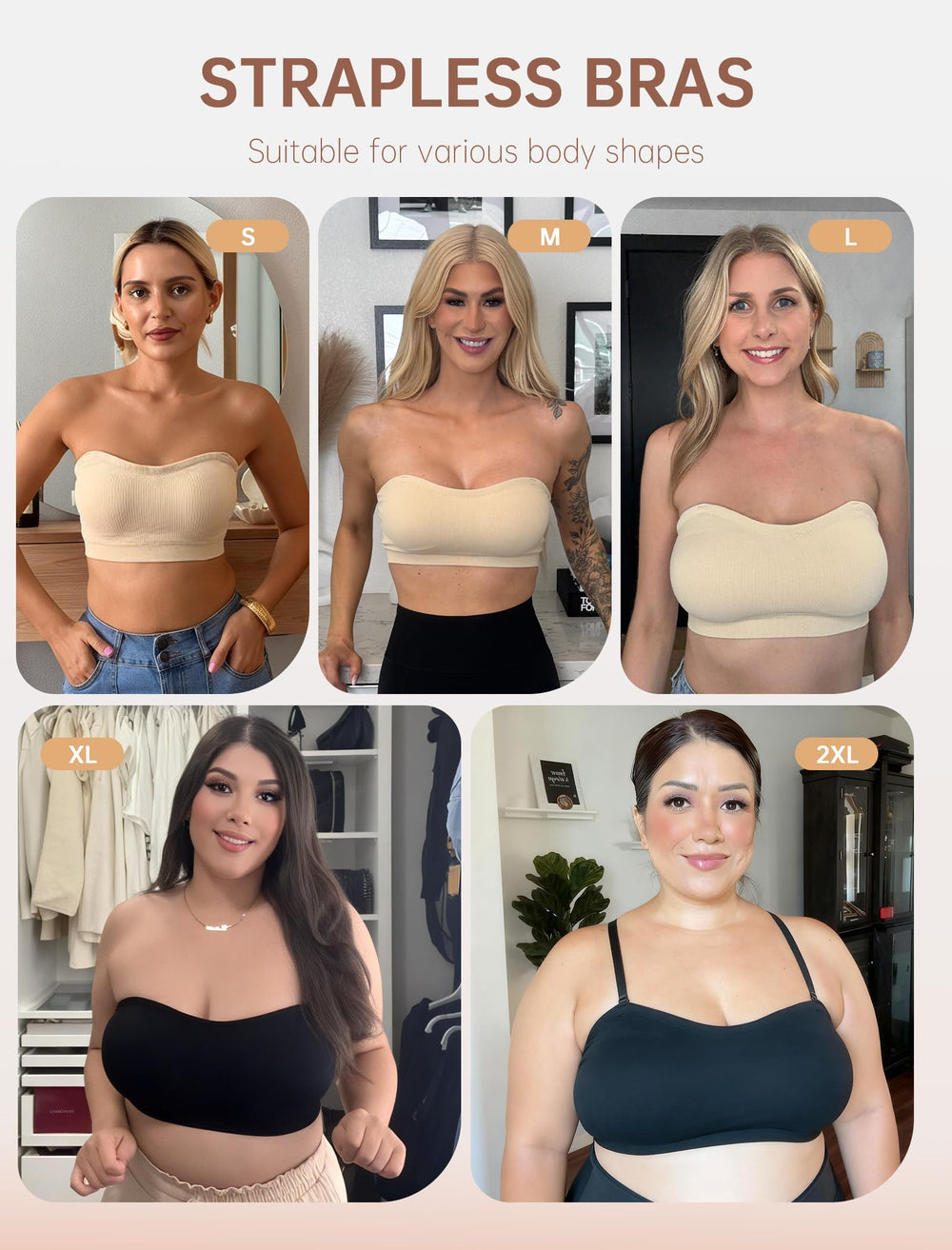 LetsJoli size range S to 2XL accommodates diverse body shapes