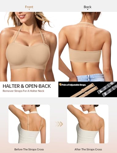LetsJoli wireless strapless bra provides contoured lift for a smooth silhouette