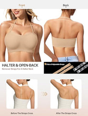 LetsJoli wireless strapless bra provides contoured lift for a smooth silhouette