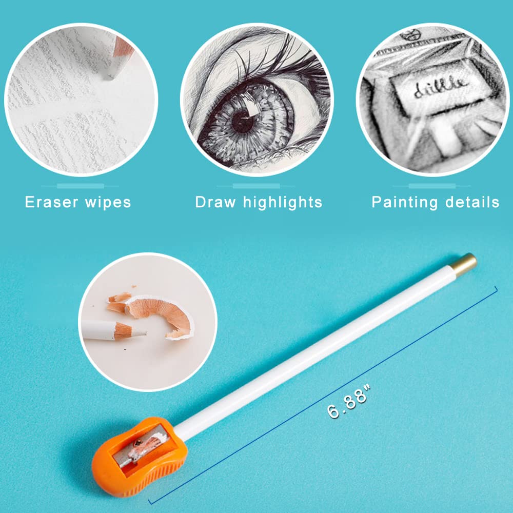 Leuapl eraser pencils erasing detail: demonstrates fine-point erasing without smearing the artwork.