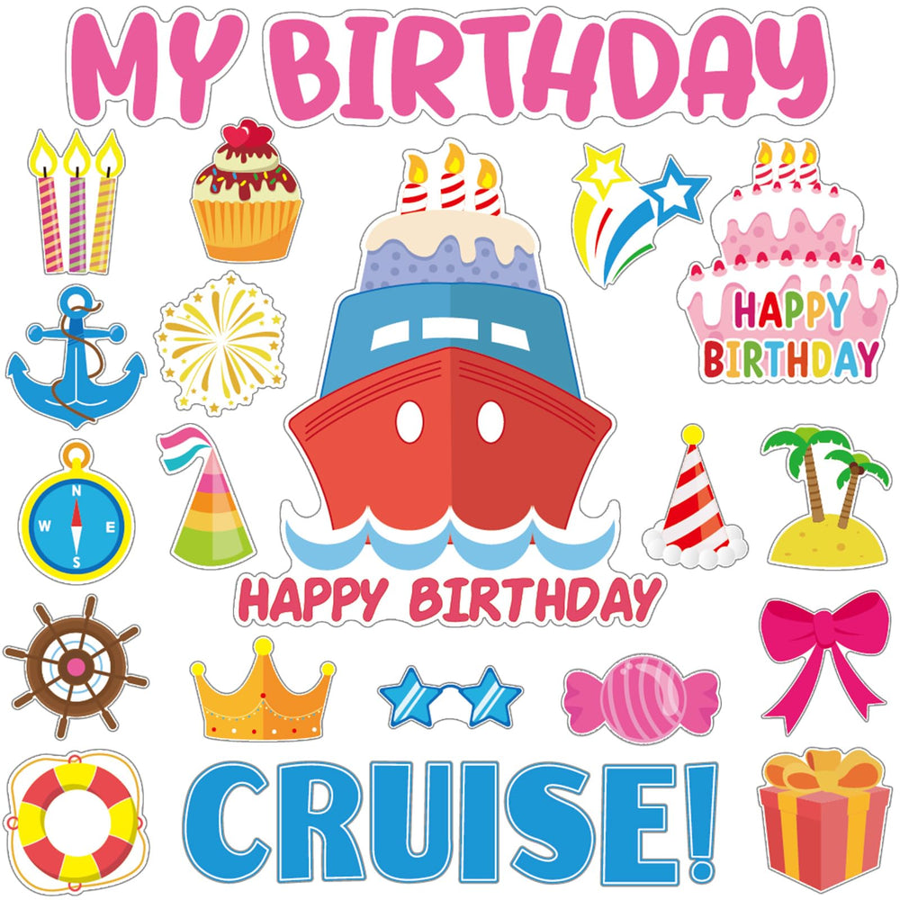 Leumoi pink cake cruise door magnet set enhances cabin decor for celebrations on board.