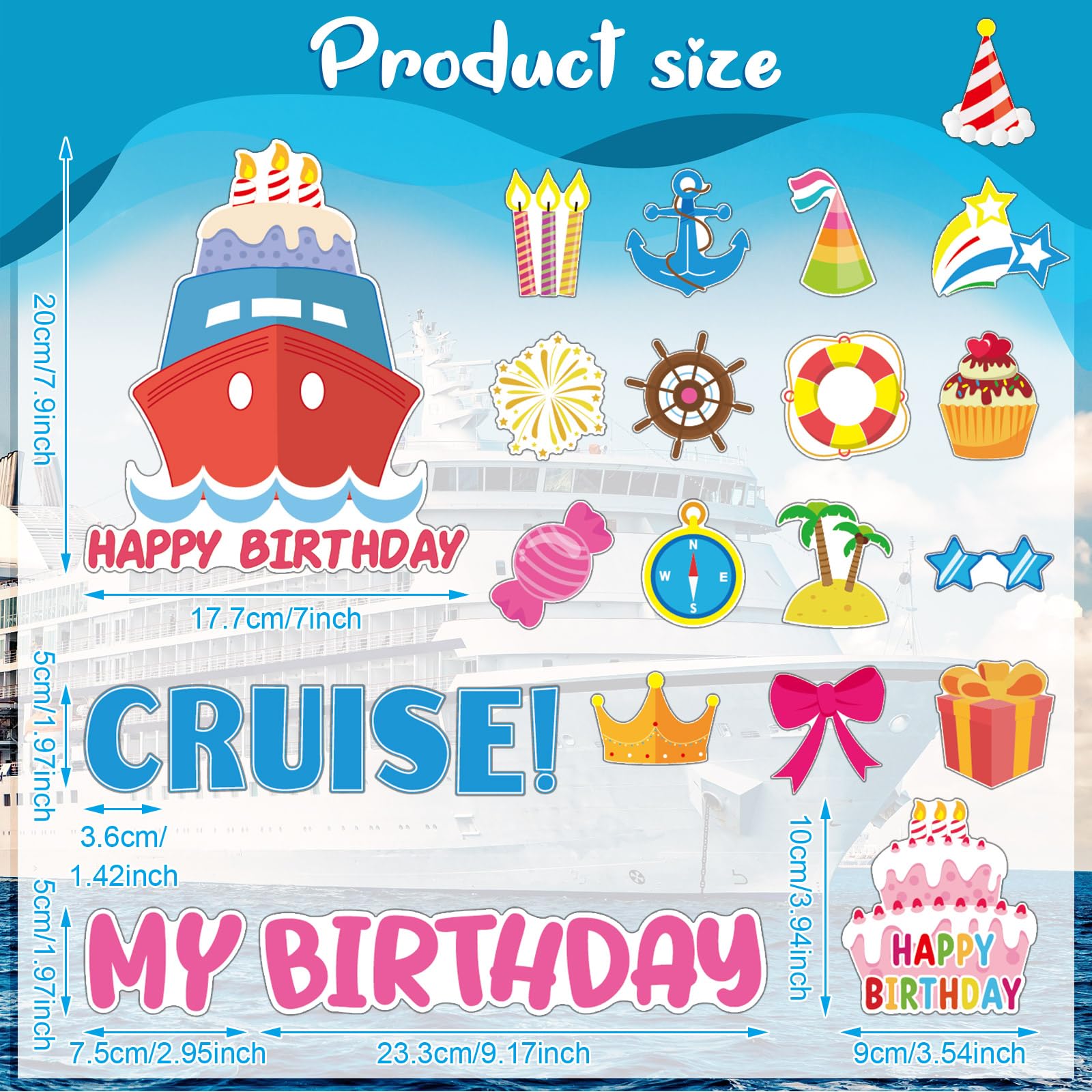 Leumoi cupcake magnets brighten staterooms with cheerful birthday designs.