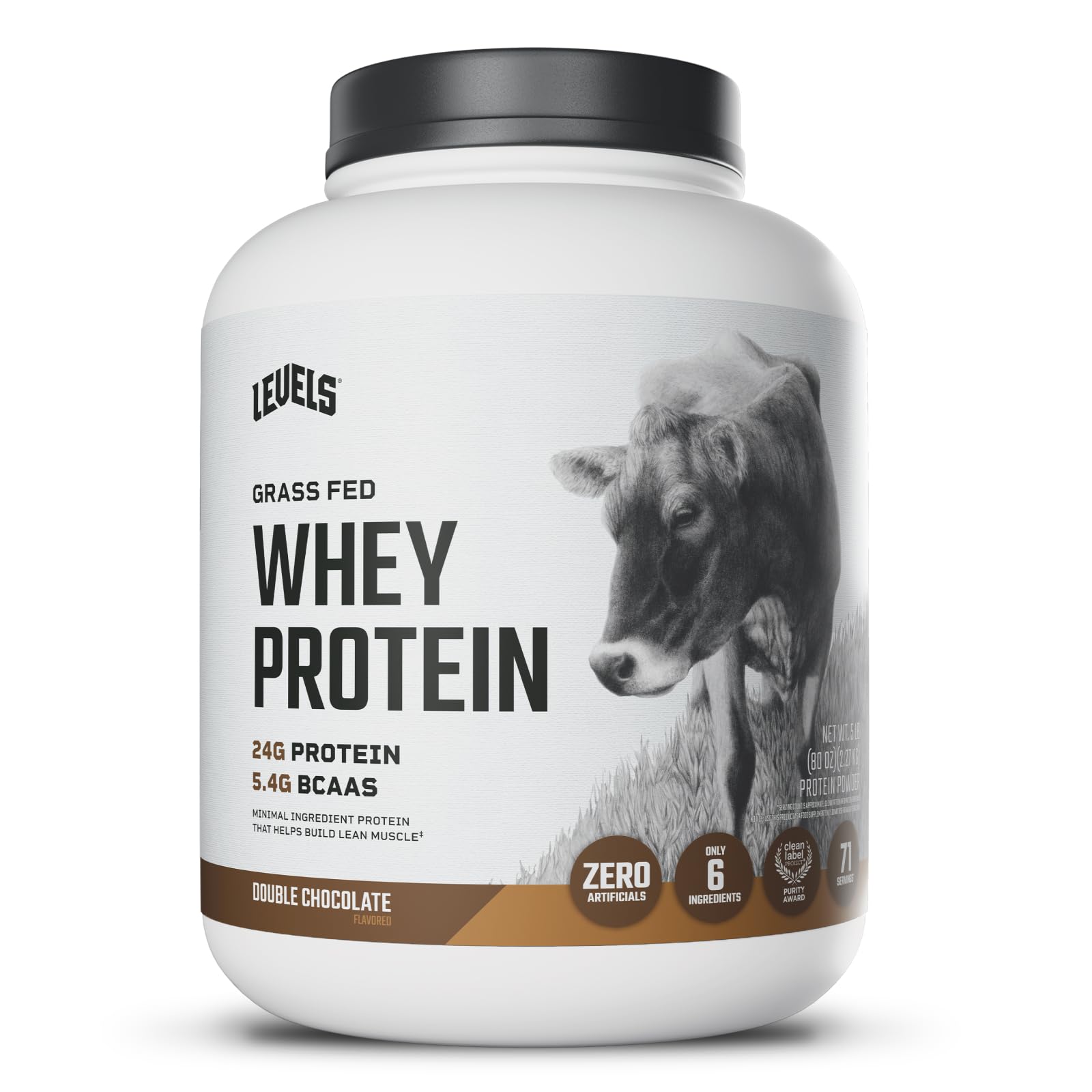 Levels Grass Fed Whey powder in a shaker for post-workout recovery