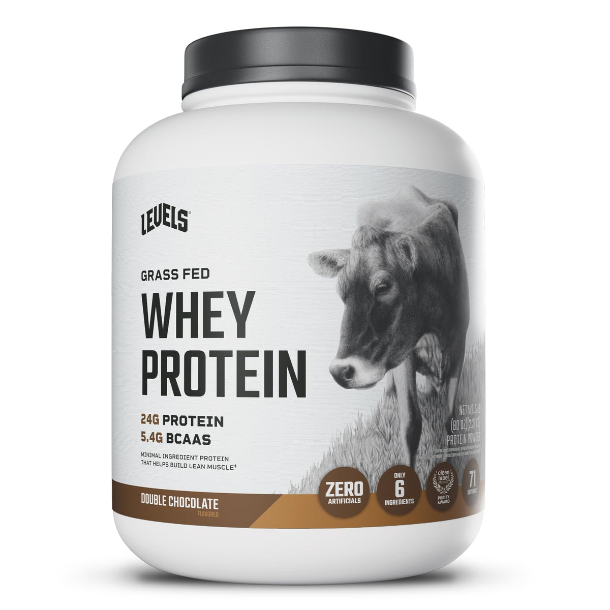 Levels Grass Fed Whey powder in a shaker for post-workout recovery