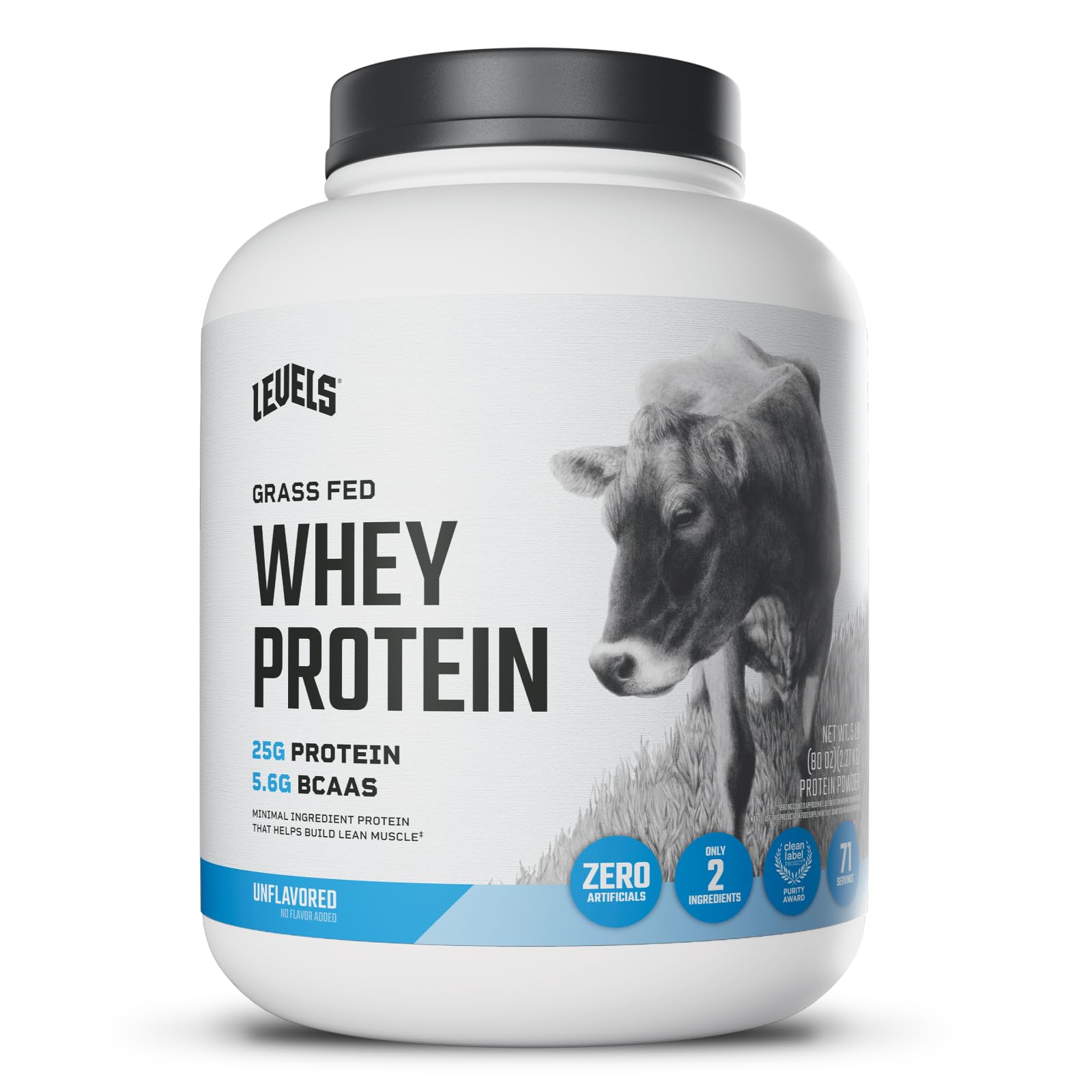 Levels Grass Fed Whey Powder in 5lb packaging for versatile meals.