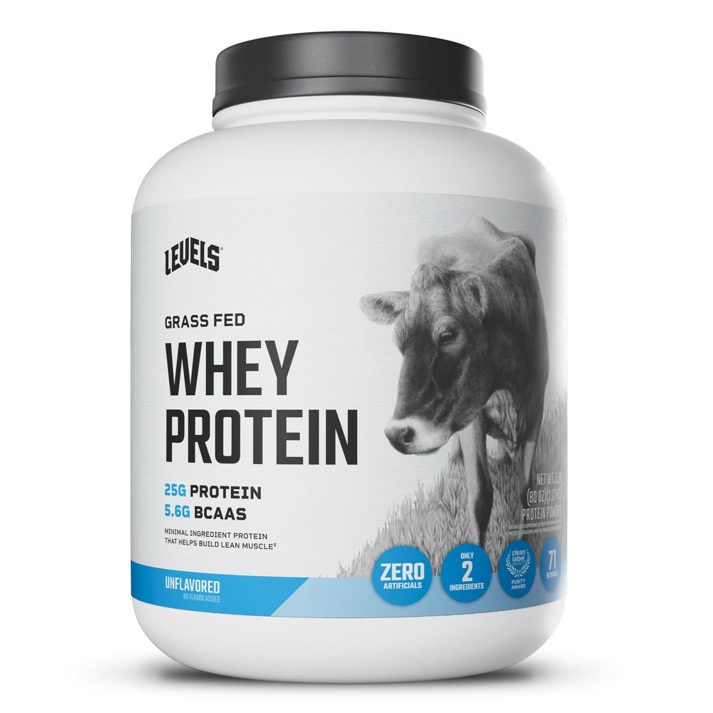 Levels Grass Fed Whey Powder in 5lb packaging for versatile meals.