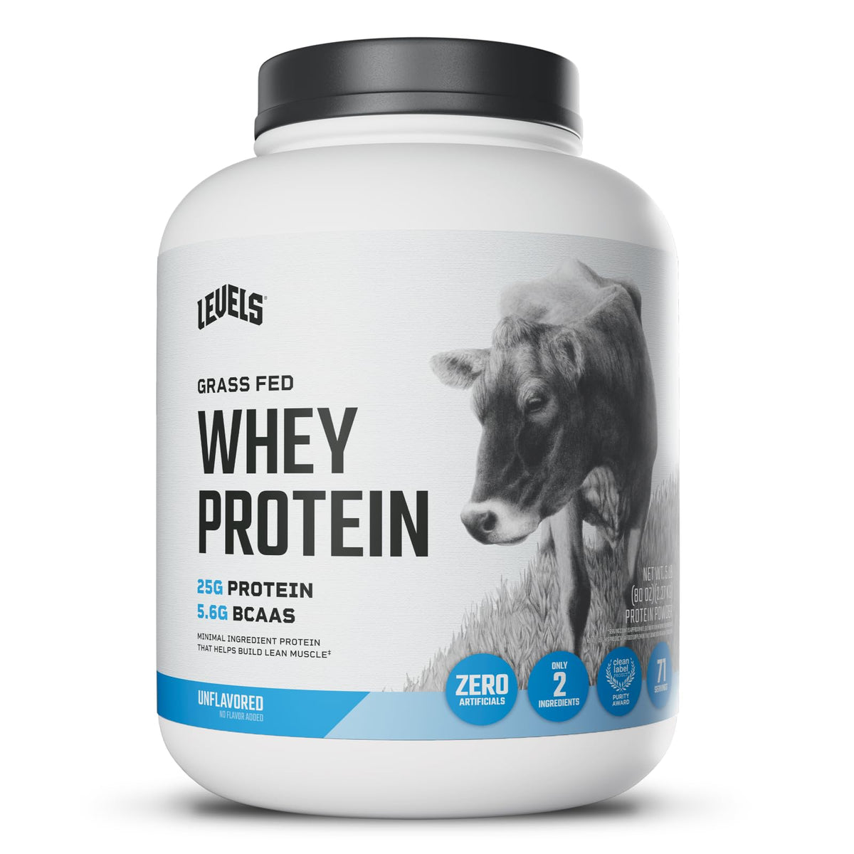 Levels Grass Fed Whey Powder in 5lb packaging for versatile meals.