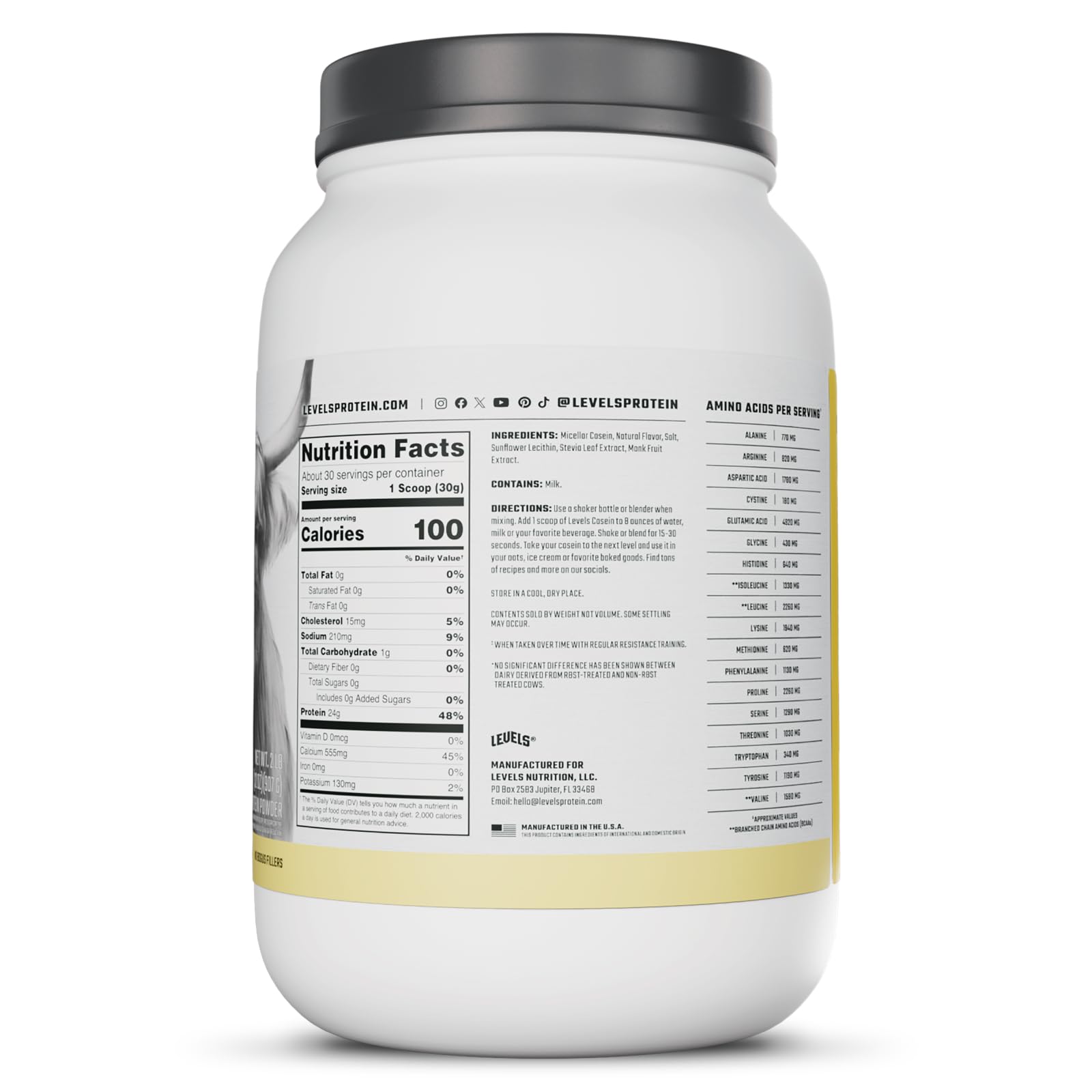 Levels Nutrition non-GMO sunflower lecithin blend enables effortless mixing.