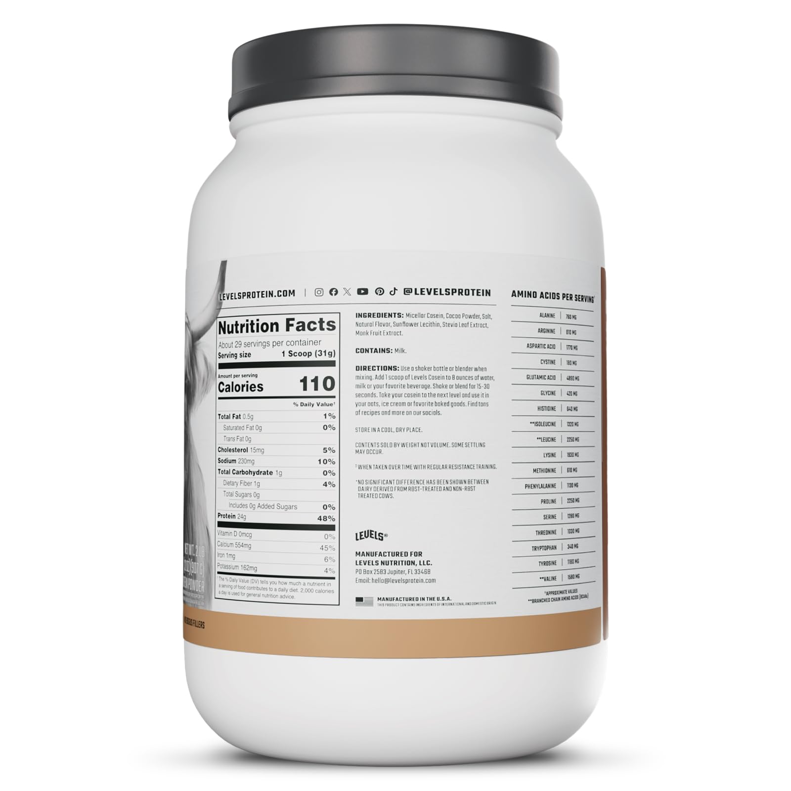 Levels Nutrition sunflower-lecithin blend illustrates easy mixing in shakes