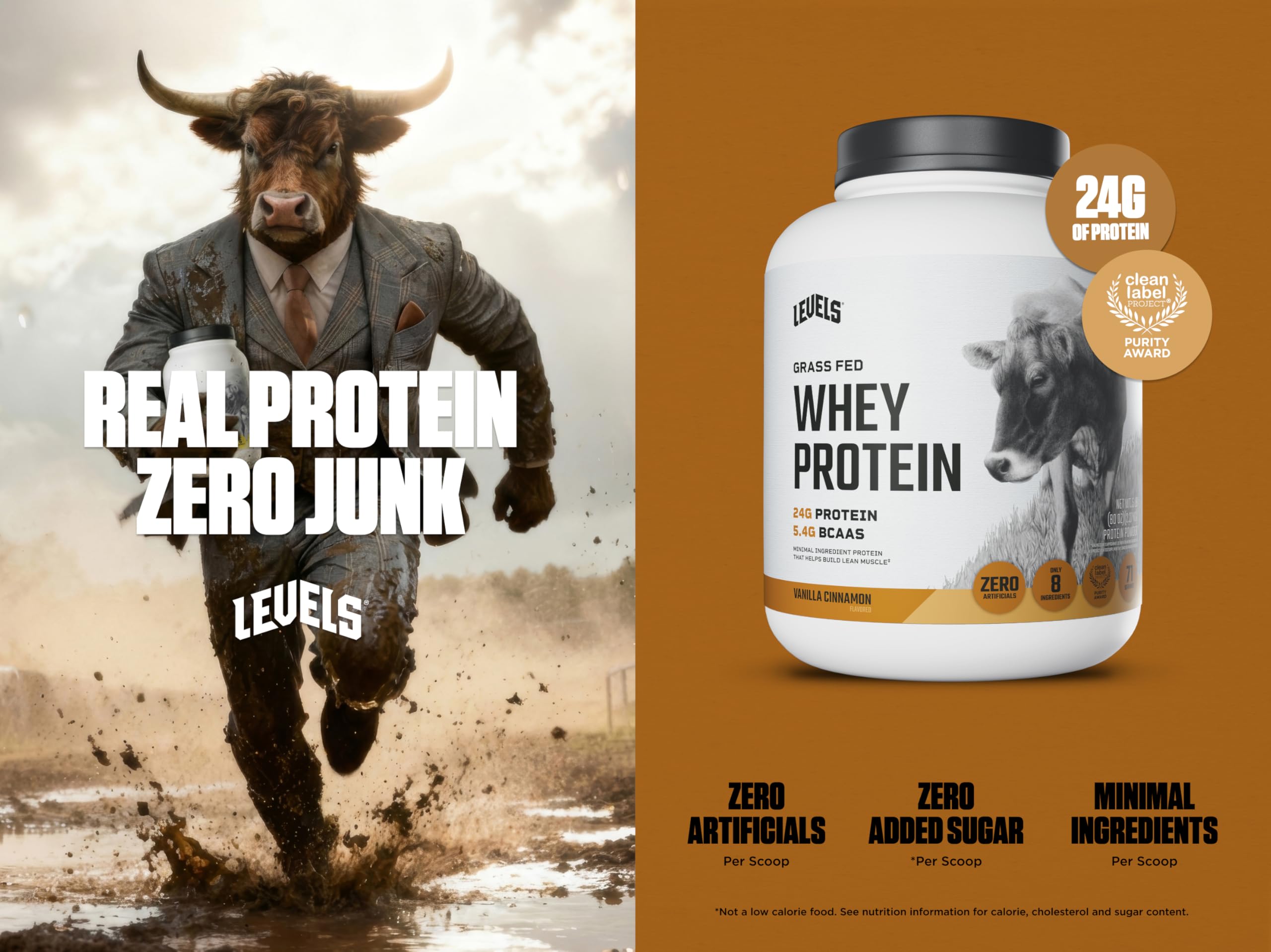 Levels Nutrition whey protein scoop with vanilla cinnamon for everyday fueling