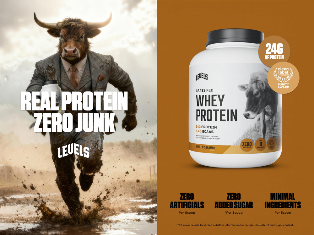 Levels Nutrition whey protein scoop with vanilla cinnamon for everyday fueling