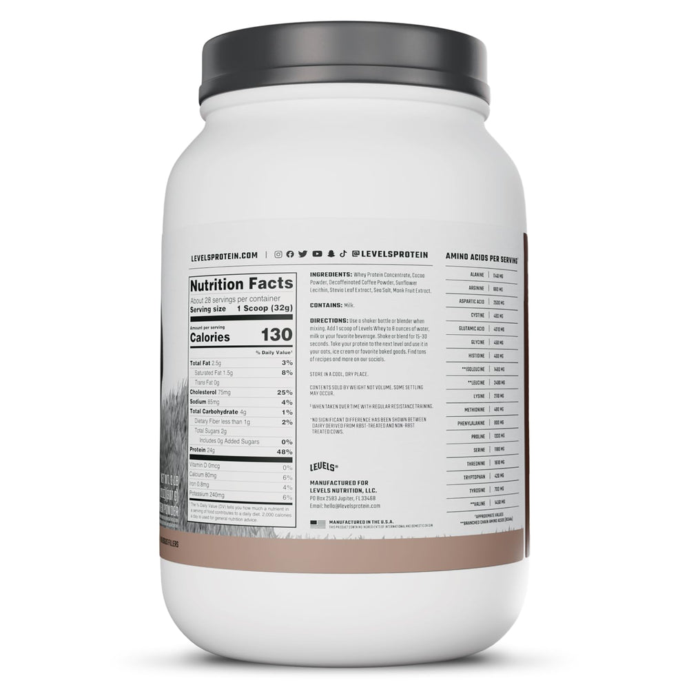 Levels Decaf Coffee Cocoa – flavor blend ideal for evening shakes.