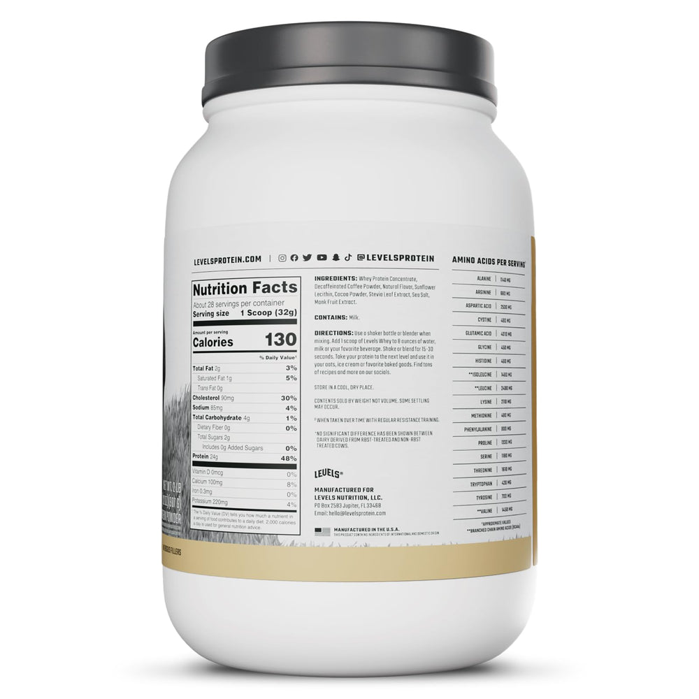Non-GMO sunflower lecithin note on Levels whey packaging for smooth blending