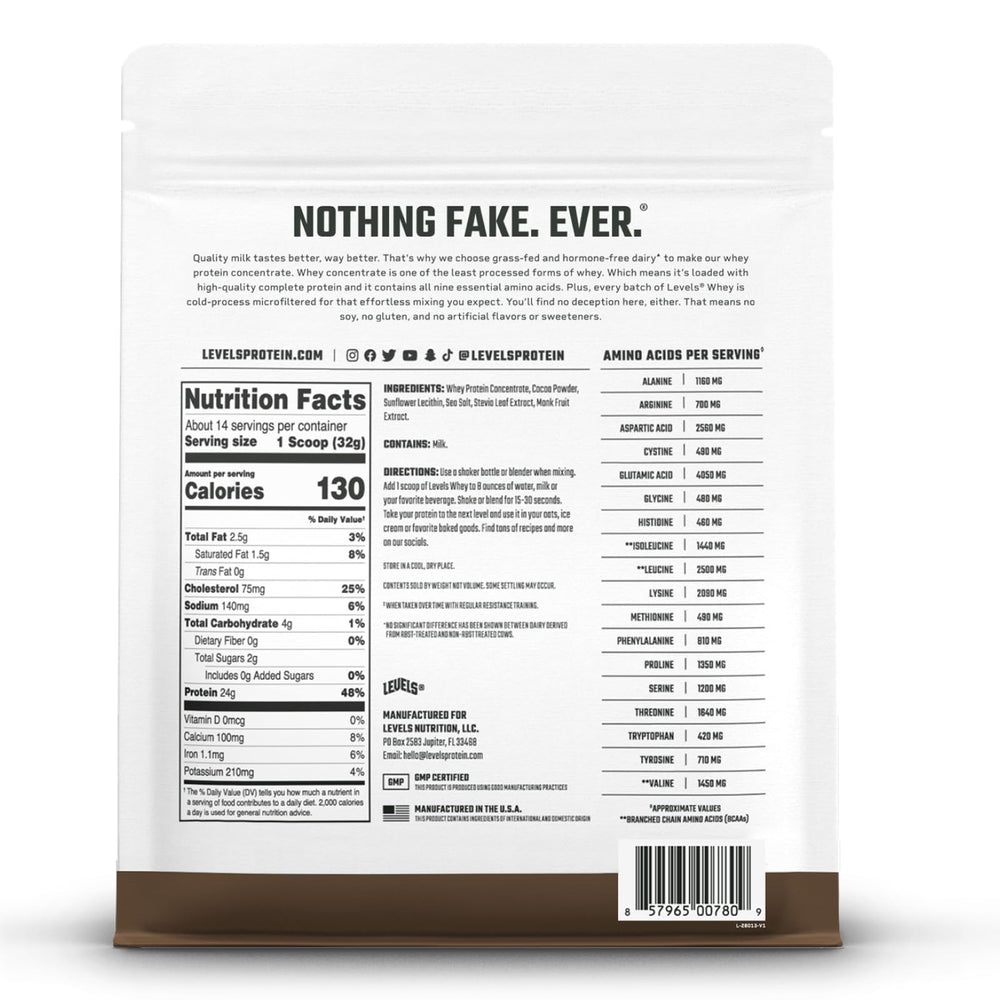 Levels non-GMO sunflower lecithin ensures easy mixing and smooth texture.