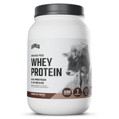 Levels Whey Bottle – chocolate mocha flavor, ready for a post-workout shake.